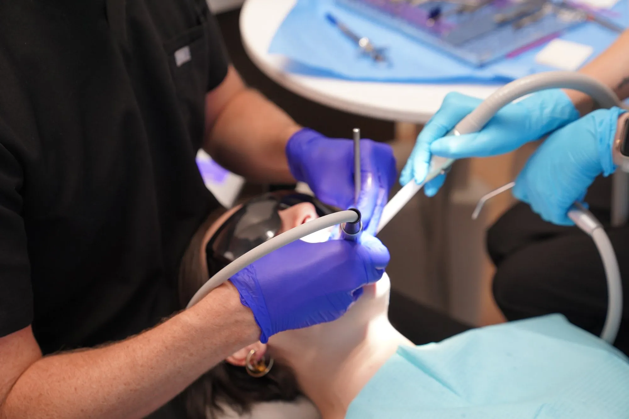 A patient being treated in an MVP Dental treatment room